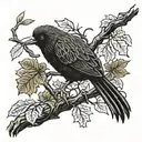 kiwi in maple tree tattoo design idea