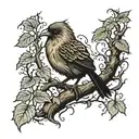kiwi in maple tree tattoo design idea