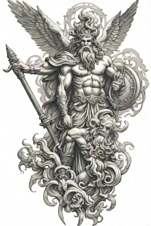 zeus y poseidon tattoo design idea
