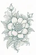 ocean flower tattoo design idea