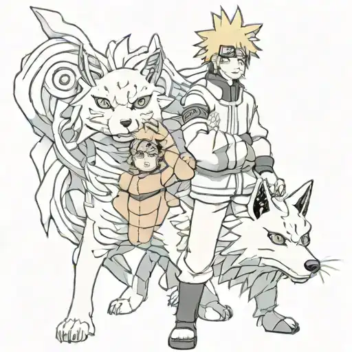 Naruto and Kurama tattoo design idea