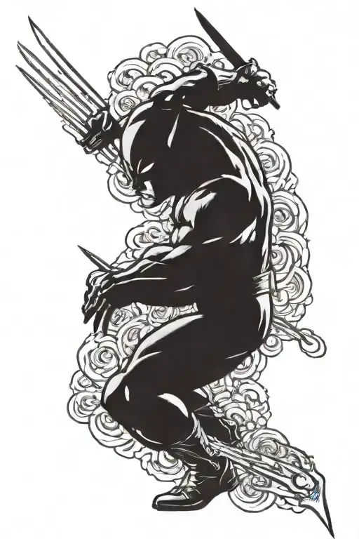 wolverine fighting the avengers: Ironman and captain America tattoo design idea