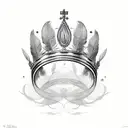 crown with feather tattoo design idea