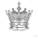 crown with feather tattoo design idea
