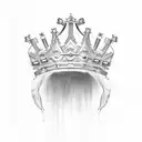 crown with feather tattoo design idea