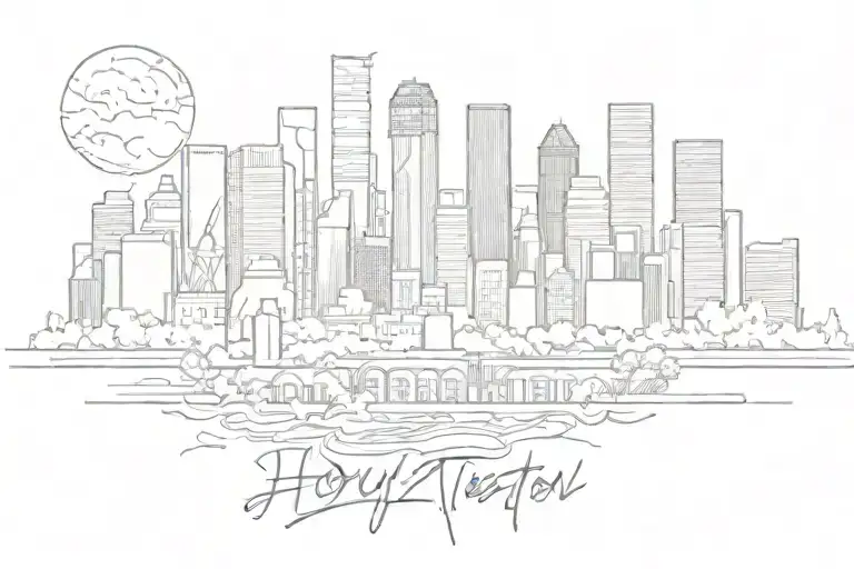 Houston skyline tattoo design idea