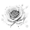 rose and cucumber flowers and grape bundle tattoo design idea