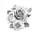 rose and cucumber flowers and grape bundle tattoo design idea
