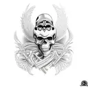 army ranger skeleton  tattoo design idea