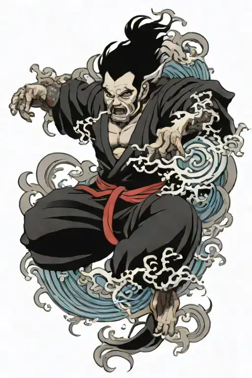 raijin thunder god tattoo design idea