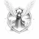 a sword with angel wings with latin phrase "Sic Transit Gloria Mundi" tattoo design idea