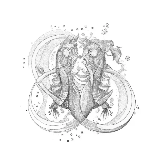 Aquarius Pisces Virgo sisters tattoo design idea