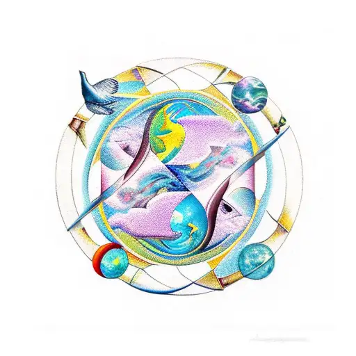 Aquarius Pisces Virgo sisters tattoo design idea