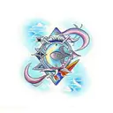 Aquarius Pisces Virgo sisters tattoo design idea