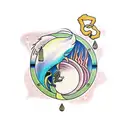 Aquarius Pisces Virgo sisters tattoo design idea