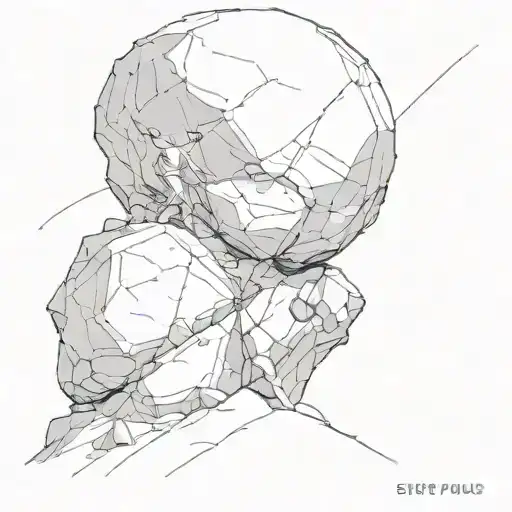 sisyphus pushing boulder uphill  tattoo design idea