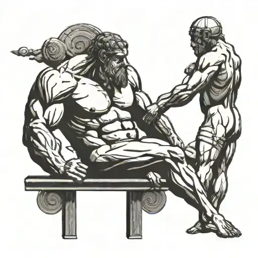 Sisyphus serving their punishment tattoo design idea
