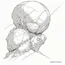 sisyphus pushing boulder uphill  tattoo design idea