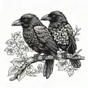 two crows tattoo design idea