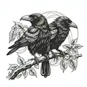 two crows tattoo design idea