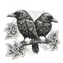 two crows tattoo design idea