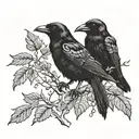 two crows tattoo design idea
