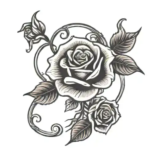 999 with rose tattoo design idea