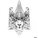 jaguar with aztec pyramid in the foreground tattoo design idea