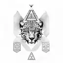 jaguar with aztec pyramid in the foreground tattoo design idea