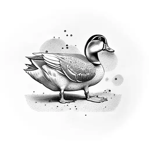 Chemistry duck tattoo design idea