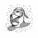 Chemistry duck tattoo design idea