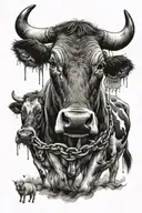 rib brand on cow being abducted tattoo design idea