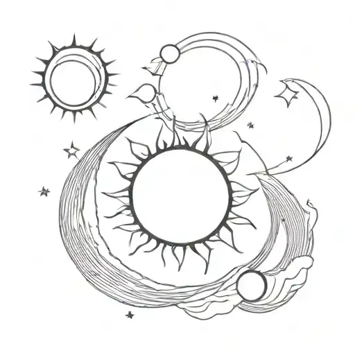 A small and simple solar eclipse tattoo design idea