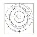 A solar eclipse with simple geometric patterns radiating outwards tattoo design idea