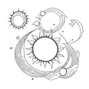 A small and simple solar eclipse tattoo design idea