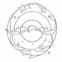A small and simple solar eclipse tattoo design idea