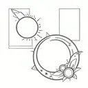 A small and simple solar eclipse tattoo design idea