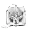 Old Testament in an opened book  tattoo design idea