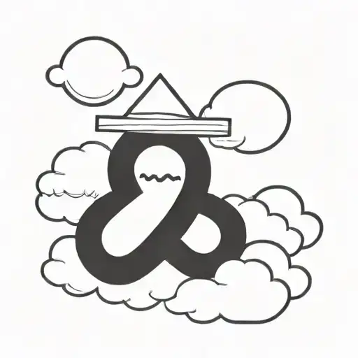 cross and clouds surrounding tattoo design idea