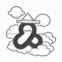 cross and clouds surrounding tattoo design idea