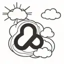 cross and clouds surrounding tattoo design idea
