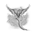 phoenix and dragon tattoo design idea