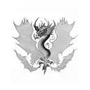 phoenix and dragon tattoo design idea
