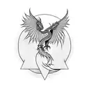 phoenix and dragon tattoo design idea