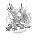phoenix and dragon tattoo design idea