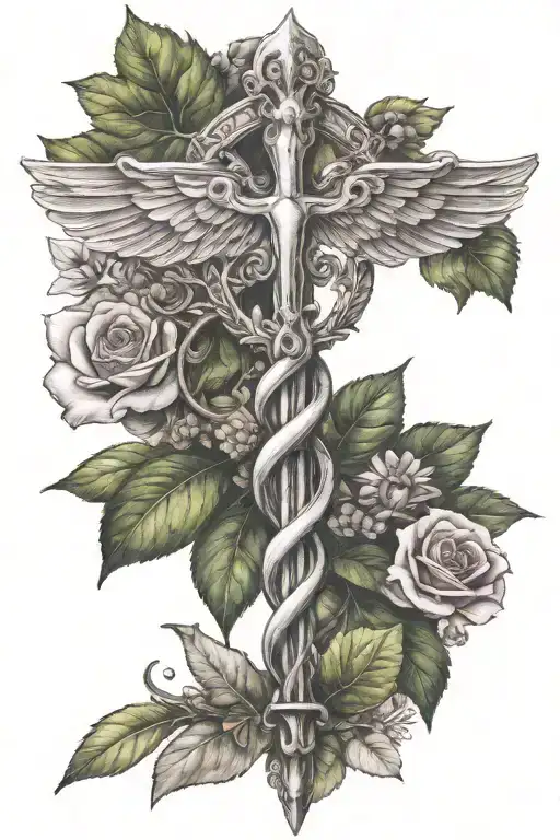 Caduceus tattoo design idea