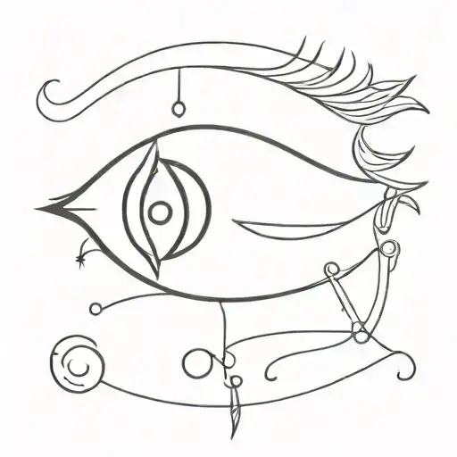 Iron nail and eye tattoo design idea