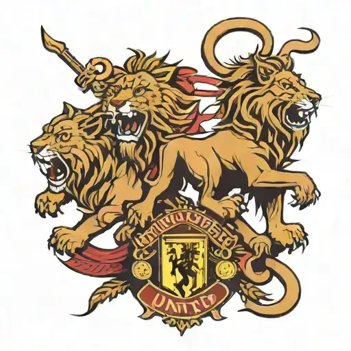 3 lions Manchester united  tattoo design idea