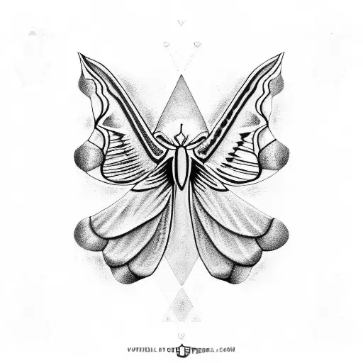 an attacus atlas moth with skulls tattoo design idea