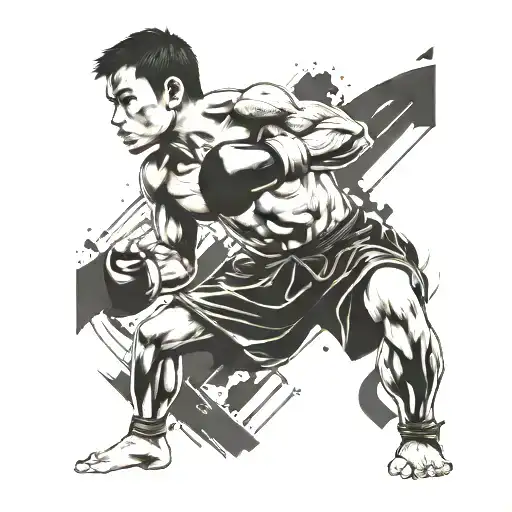 Indonesian Muay Thai fighter tattoo design idea